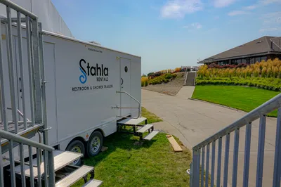 8-Station 2-Door Restroom Trailer exterior