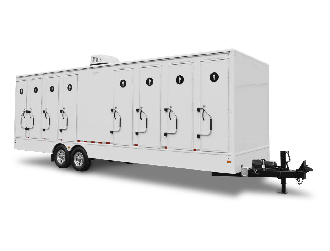 8-Station 8-Door Restroom Trailer exterior